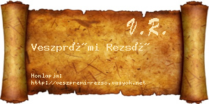 Veszprémi Rezső névjegykártya